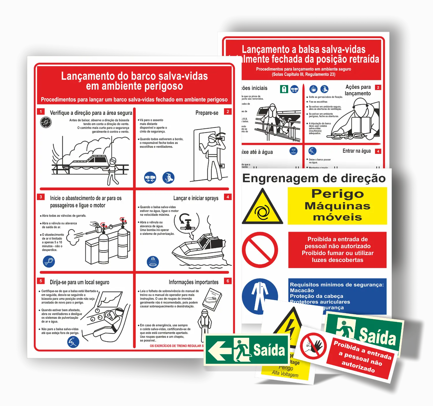 Marine safety signs translated into multiple languages