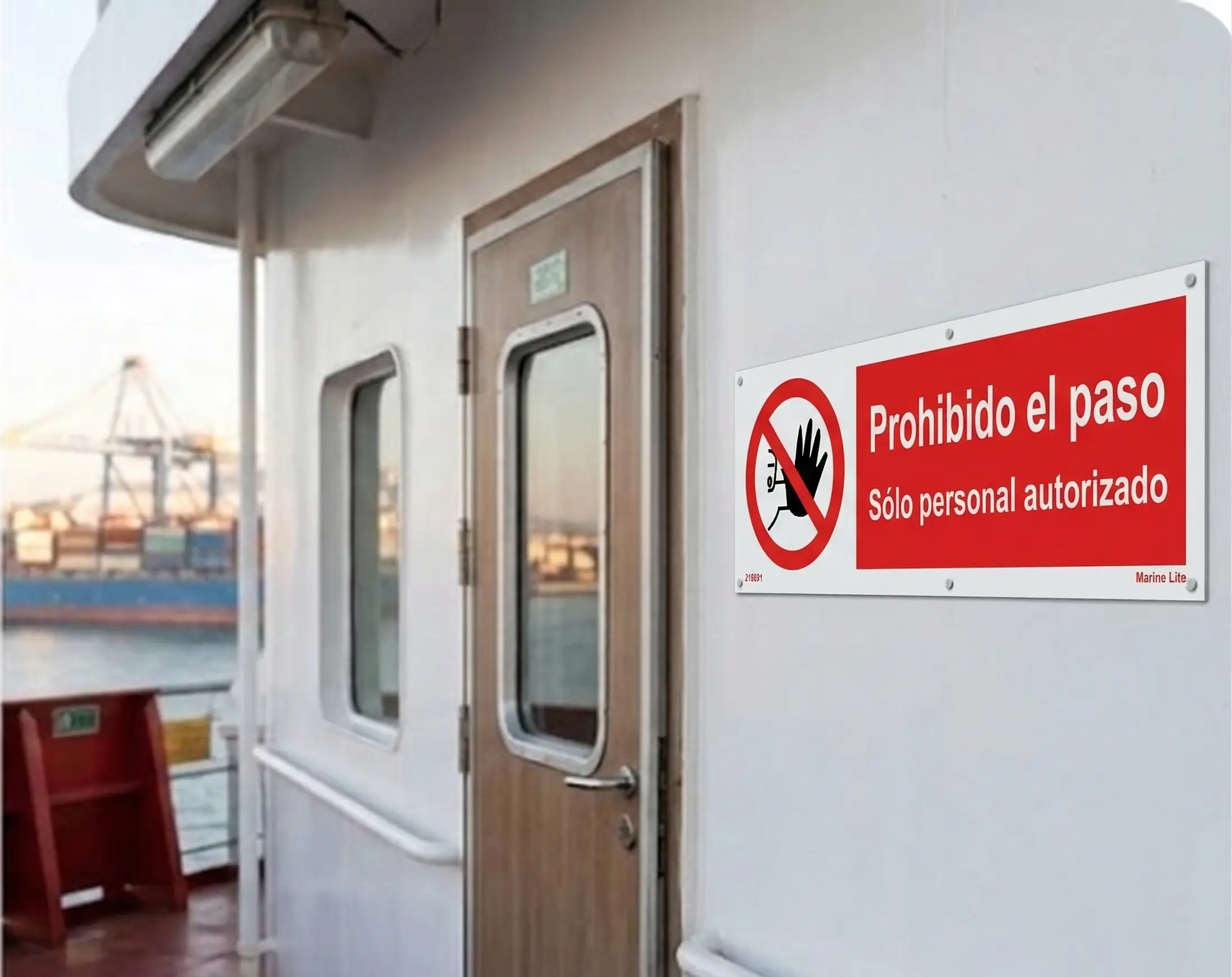 Spanish Maritime Prohibition Sign on Vessel Deck