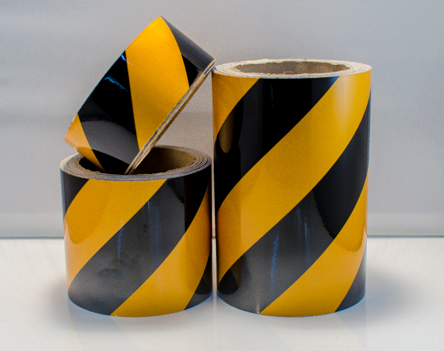 50mm Black/Yellow Reflective Tiger Tape