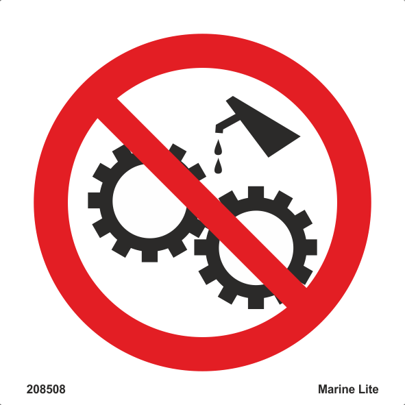 (PSS) Prohibition Signs :: No Maintenance On Moving Machinery 208508