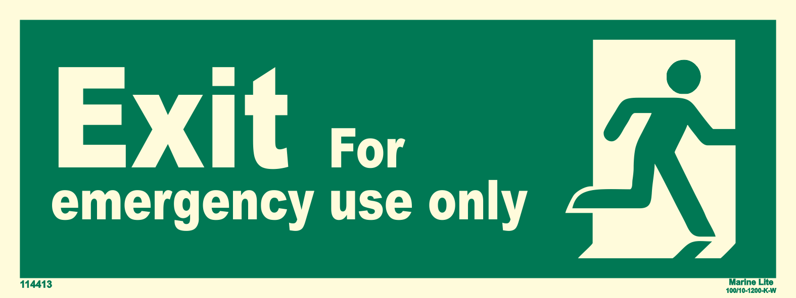 MES :: Exit For Emergency Use Only Plus Symbol Right 114413