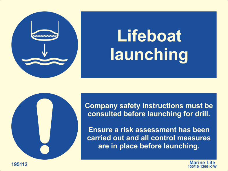 (MSS) Mandatory Action Signs :: Lifeboat Launching 195112