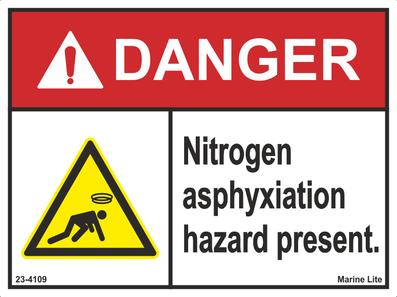 ✓ISPS : Danger Nitrogen Asphyxiation Hazard Present 23-4109