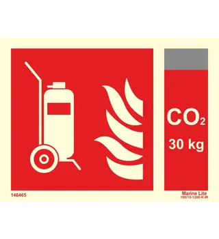 Wheeled Fire Extinguisher + CO2 30kg 146465 336465