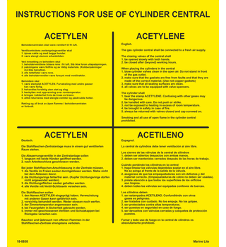 Instruction Use Cylinder Acetylene EN/NOR 18-0858