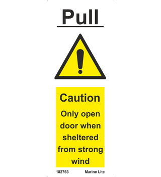 Pull, Only Open Door When Sheltered From Strong Wind 182763