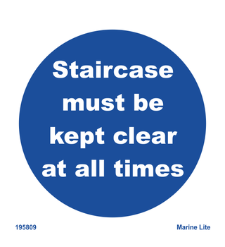 Staircase must be kept clear at all times 195809 335809