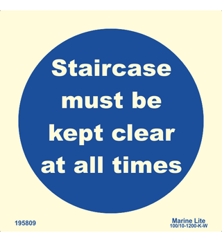 Staircase must be kept clear at all times 195809 335809