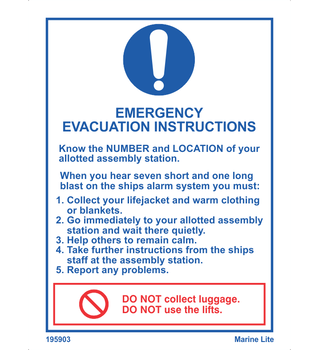 Emergency Evacuation Instructions 195903 335903