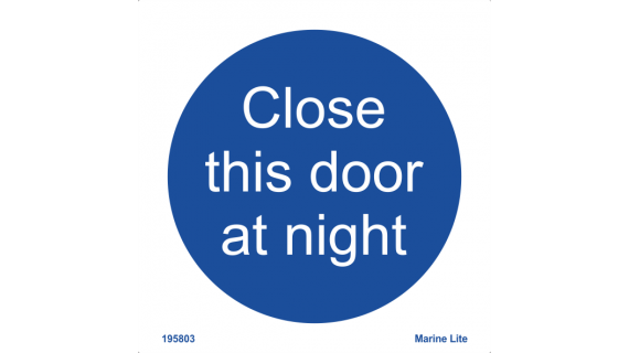 MSS Mandatory Action Signs Close This Door At Night 195803